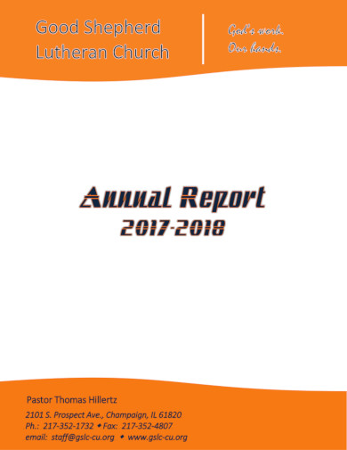 church annual report example
