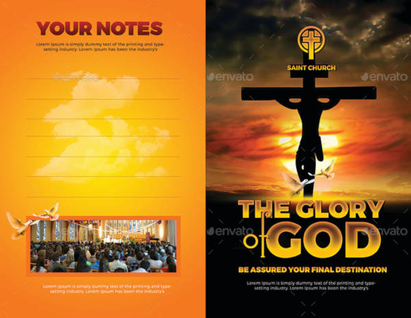 church bulletin bifold brochure