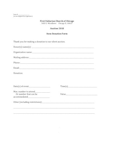 church-item-donation-form-template