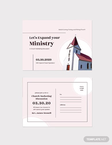 church marketing postcard