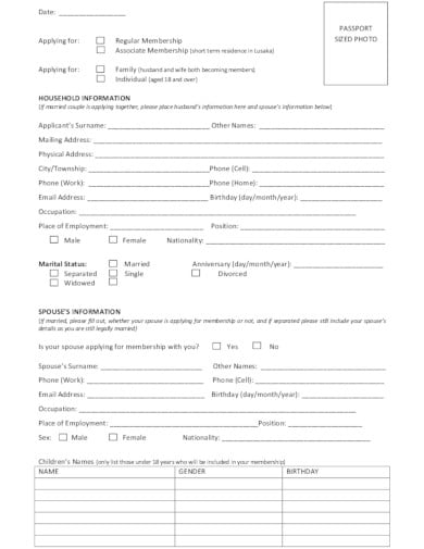 20+ Church Membership Form Templates in PDF | DOC