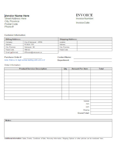 self employed simple invoice template