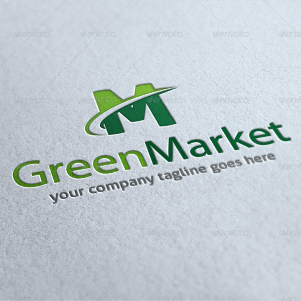 clean green marketing logo layout