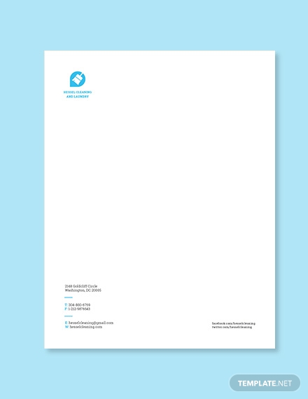 cleaning business letterhead template