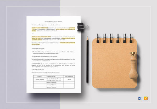 cleaning-company-services-contract-template
