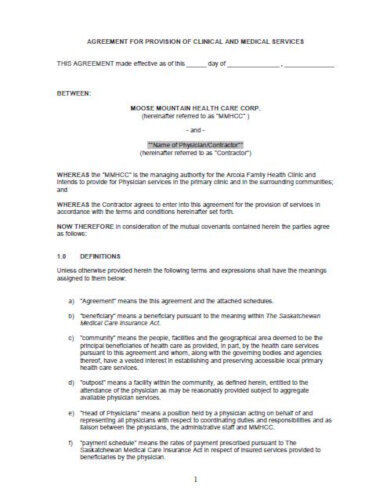 13+ Medical Service Agreement Templates - PDF