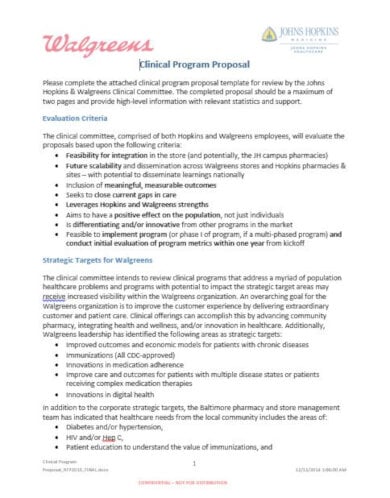 clinical program proposal template