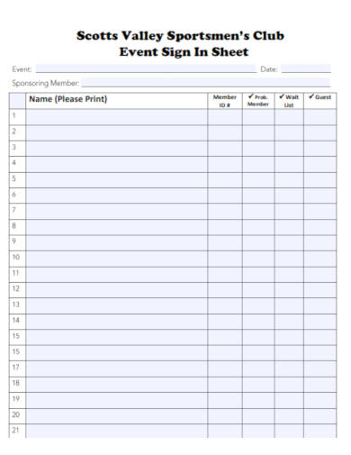 16 Event Sign In Sheet Templates In Google Docs Google Sheets Word Pages Numbers XLS 