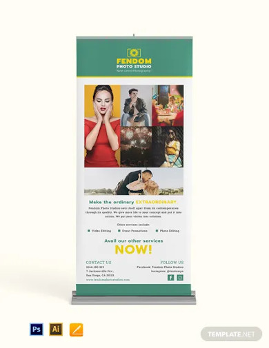 collage photography roll up banner template