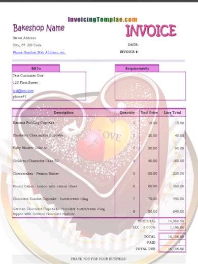 colorful invoicing template