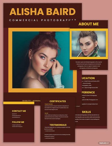 commercial photography portfolio template
