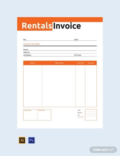 commercial rental invoice template