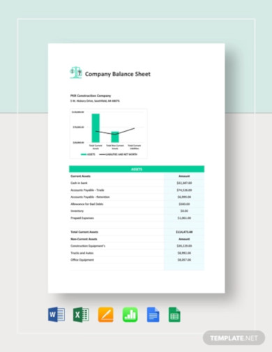 company balance sheet template