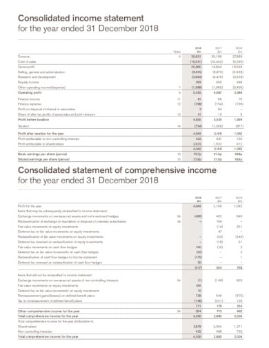 company financial statement template