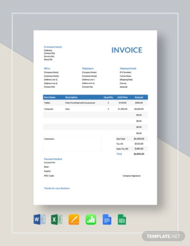 company invoice template