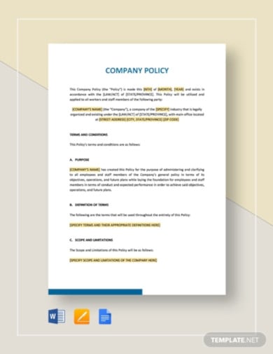 company policy template