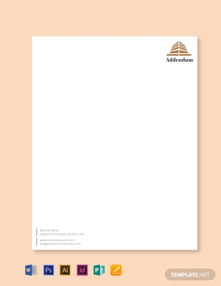 construction business letterhead template