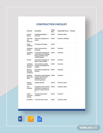 construction checklist template1