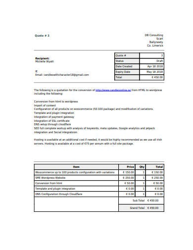 consulting invoice example