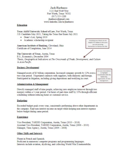 conventional legal resume template