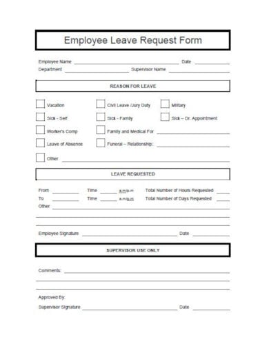 corporate employee leave request form