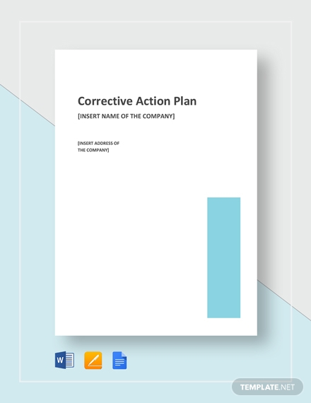 Sample Corrective Action Plan Templates - Google Docs, MS Word, Pages, PDF