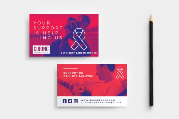 creative printable fundraising business card