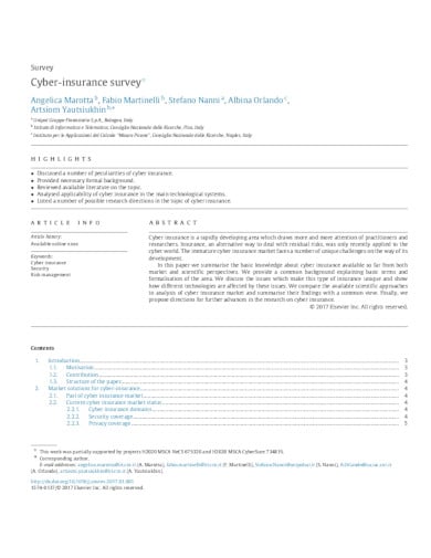 cyber insurance survey template
