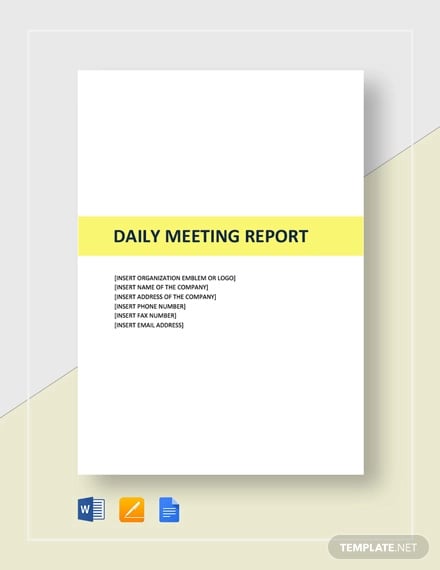 21  Meeting Report Templates in Google Docs MS Word Apple Pages PDF