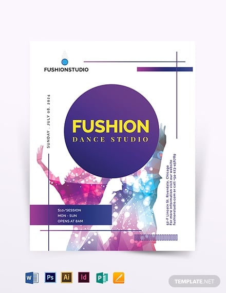 dance studio flyer template