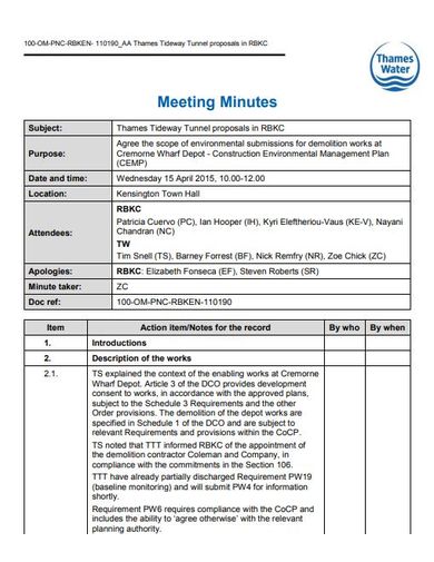 detailed construction proposal meeting minutes