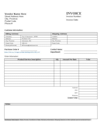 detailed freelance invoice template