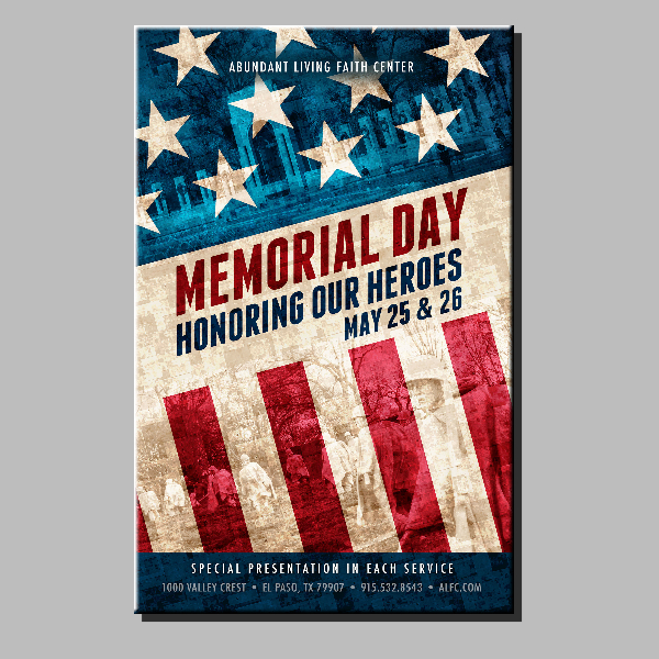 double exposed memorial day poster