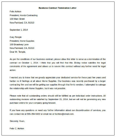 download business contract termination letter template