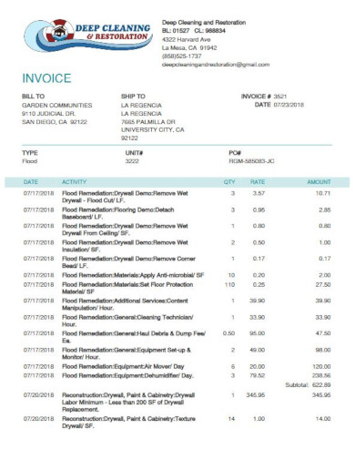 downloadable painting work invoice