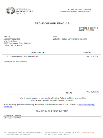 Event Sponsorship Sponsorship Receipt Template TUTORE ORG Master of