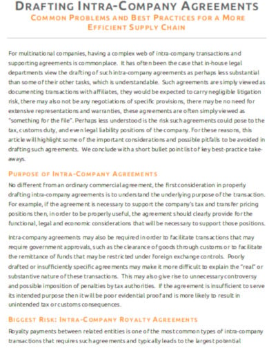 drafting intro company agreement