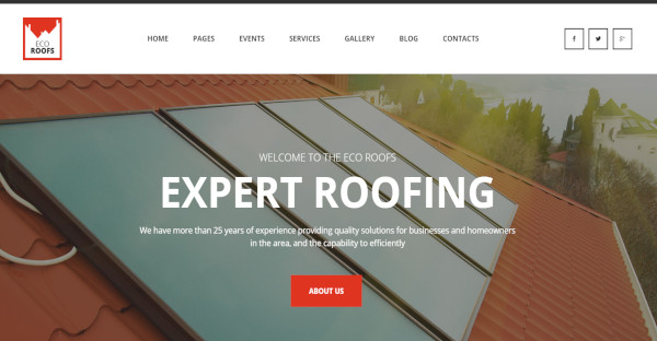 eco roofs – unyson framework wordpress theme