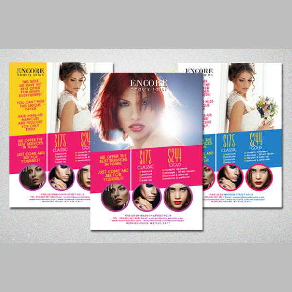 editable beauty salon flyer design