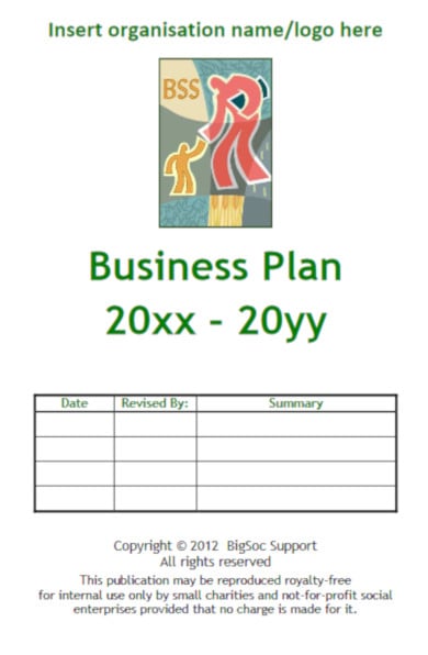 example of a charity business plan