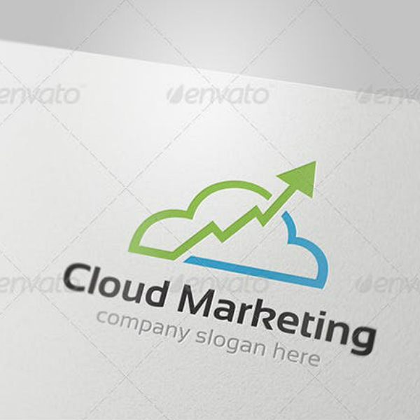 editable cloud marketing logo example