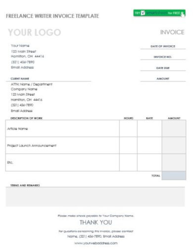 8 freelance invoice templates pdf google docs excel word free