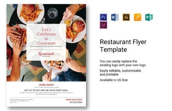 editable restaurant flyer template