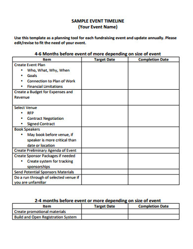 efficient event planning timeline