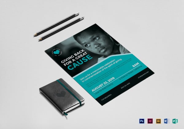 elegant charity event flyer template