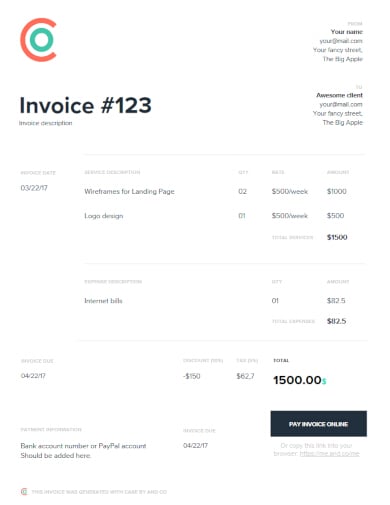 elegant legal invoice template