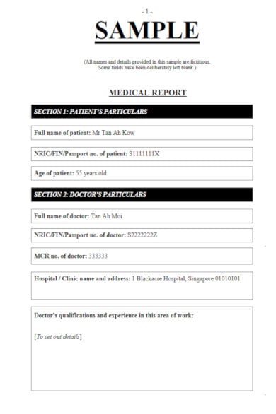 elegant medical summary report template