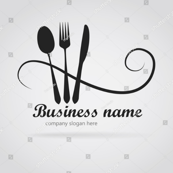 elegant utensils restaurant logo layout