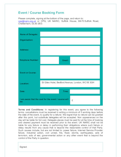 19+ Event Booking Form Templates in PDF | DOC