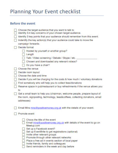 23+ Event Checklist Templates in Google Docs, | Word | Pages | PDF | XLS